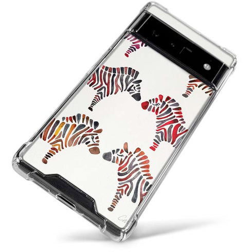 Cat Coq Rainbow Zebras Google Pixel 6 Clear Case